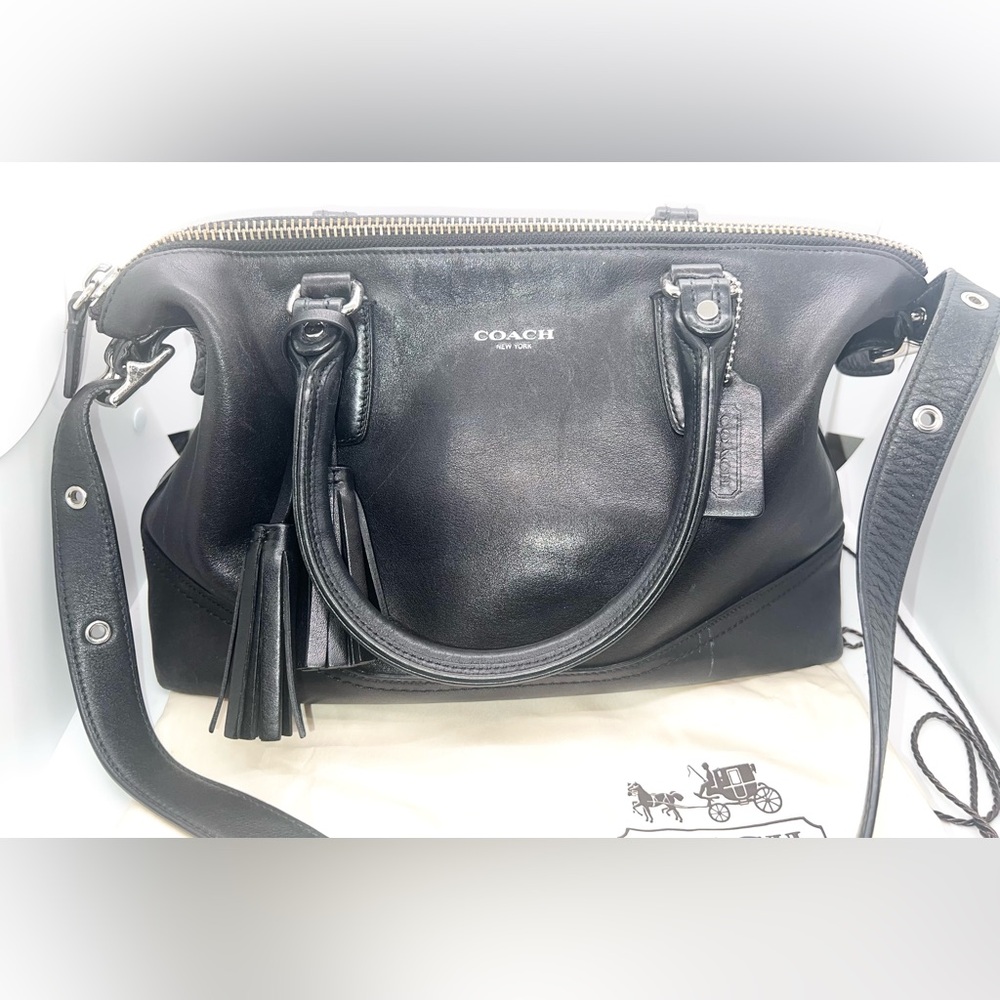 COACH LEGACY MOLLY 21132 East/West Leather Satchel Handbag Crossbody, black